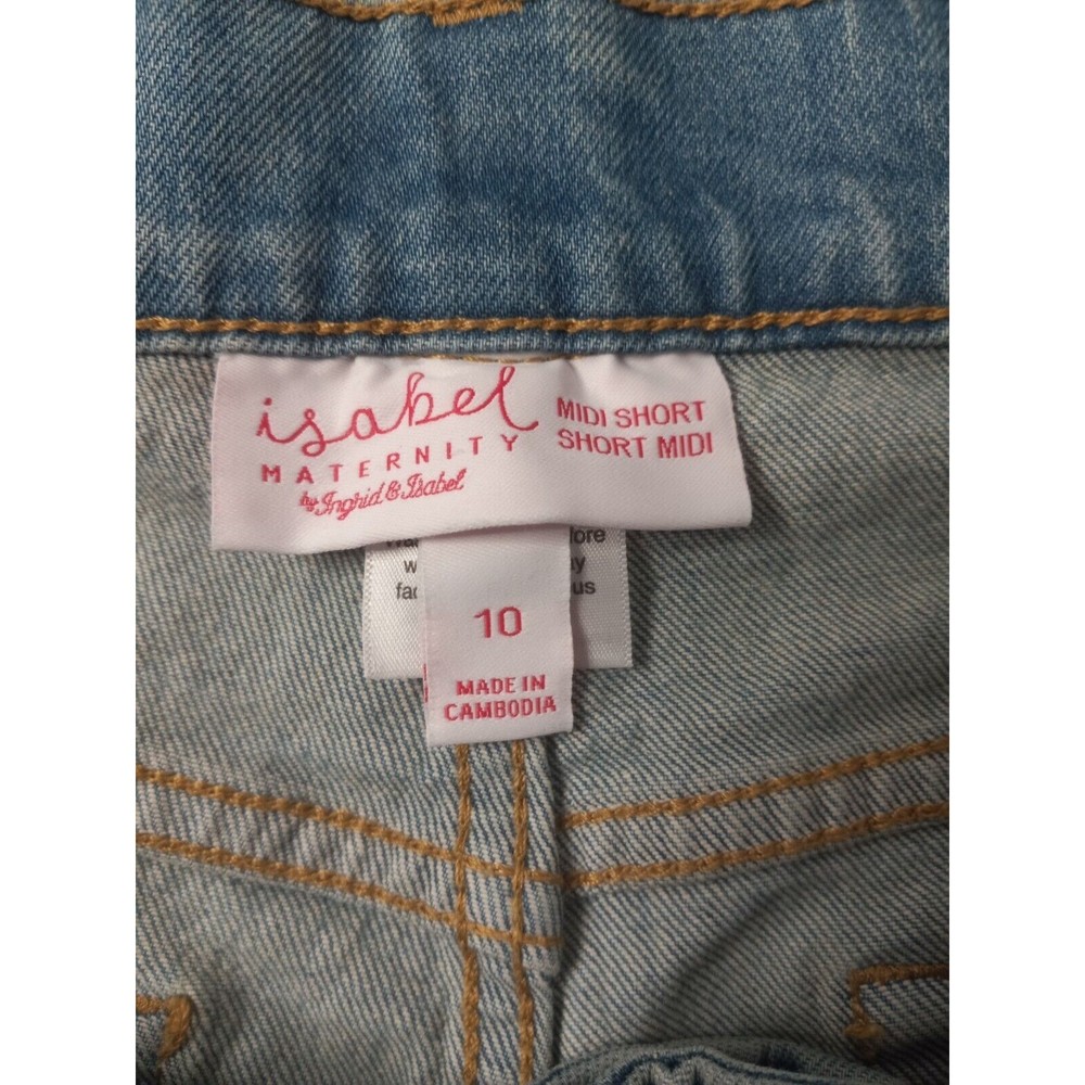 Under Belly Midi Maternity Jean Shorts - Isabel Maternity size 10 - Picture 3 of 5